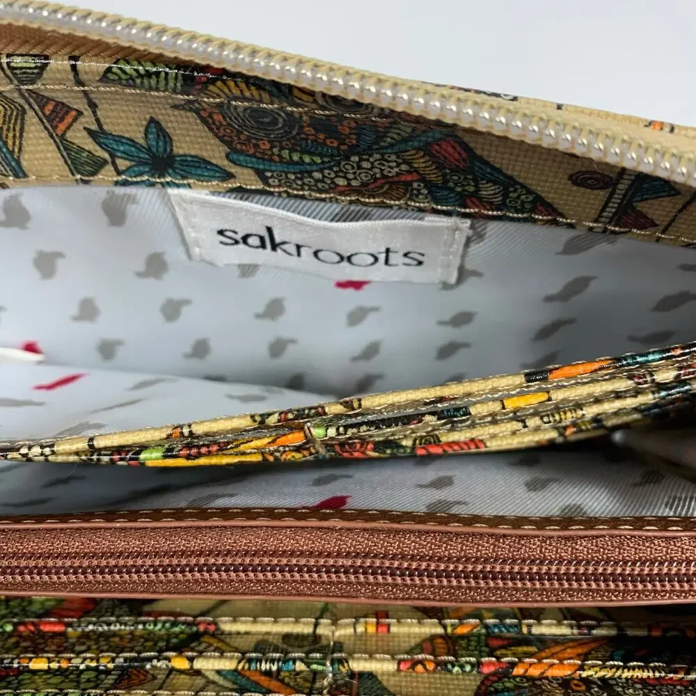 Sakroots Artist Zip Around Wallet Wristlet Floral Owl Sun Spirit Desert The Sak